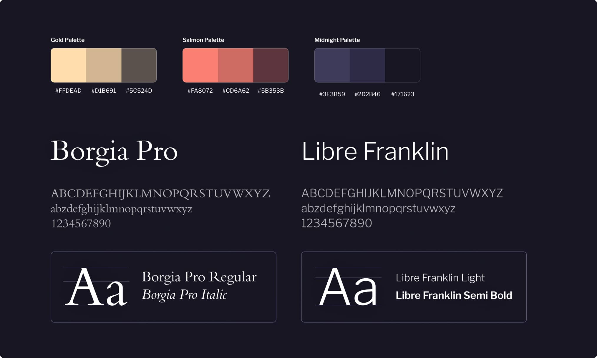 fonts and colors for the new design