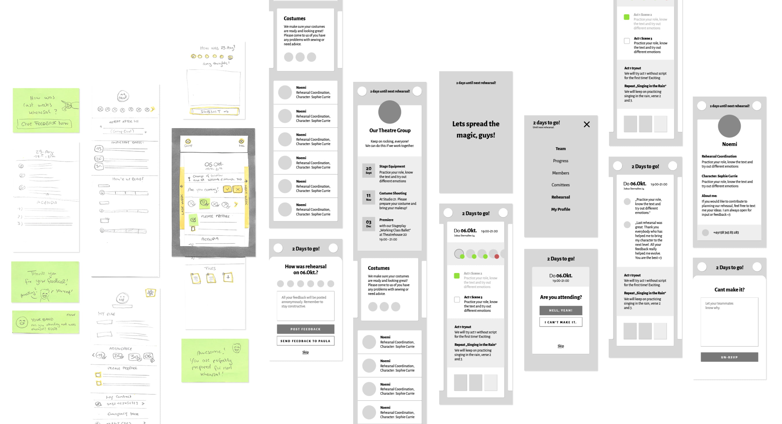 First Drafts of the App Design